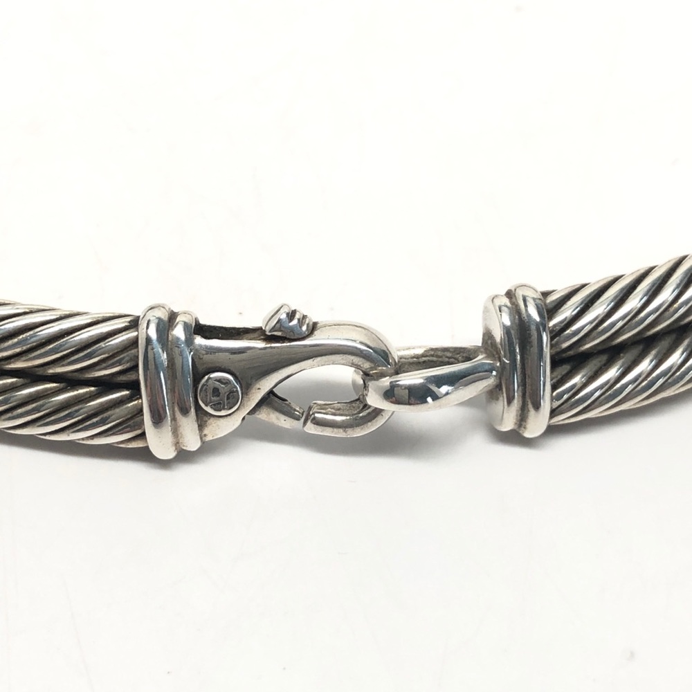 David Yurman Diamond Double Cable Metro Necklace - Picture 7 of 11